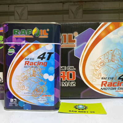 Thùng Nhớt RAFOIL RACING 4T tổng hợp 10W40 SN dành cho xe số, côn tay nhập khẩu UAE